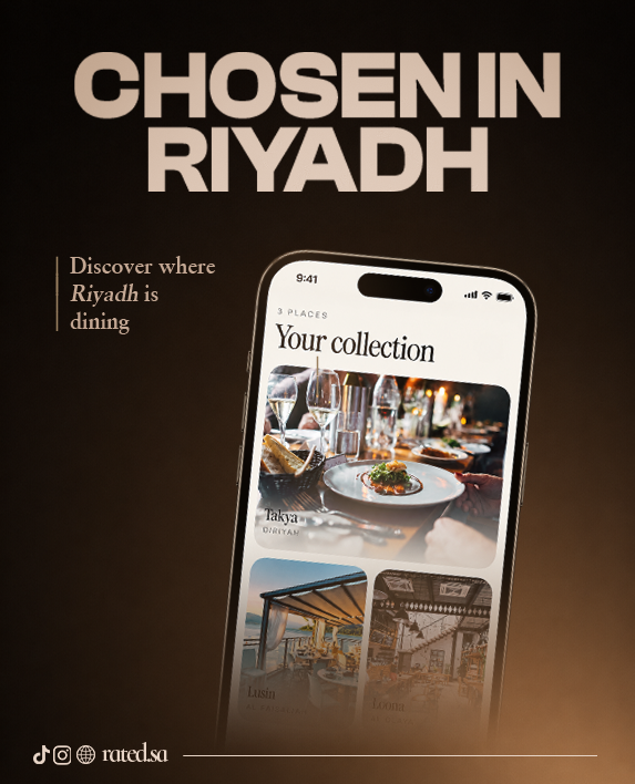 Campaign poster reading Chosen in Riyadh with a phone mockup